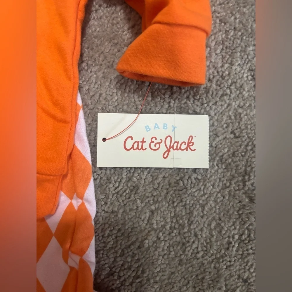 Baby Cat & Jack Matching Sets Orange Pumpkin Sweatshirt and Pants Set 3-6M